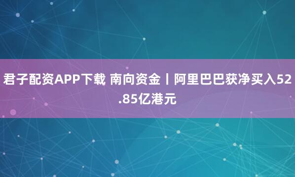 君子配资APP下载 南向资金丨阿里巴巴获净买入52.85亿港元